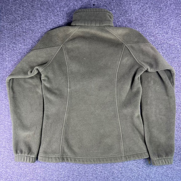 Columbia Fleece Jacket Womens Small Olive Green Full Zip Mock Neck Soft Layering - Picture 15 of 16